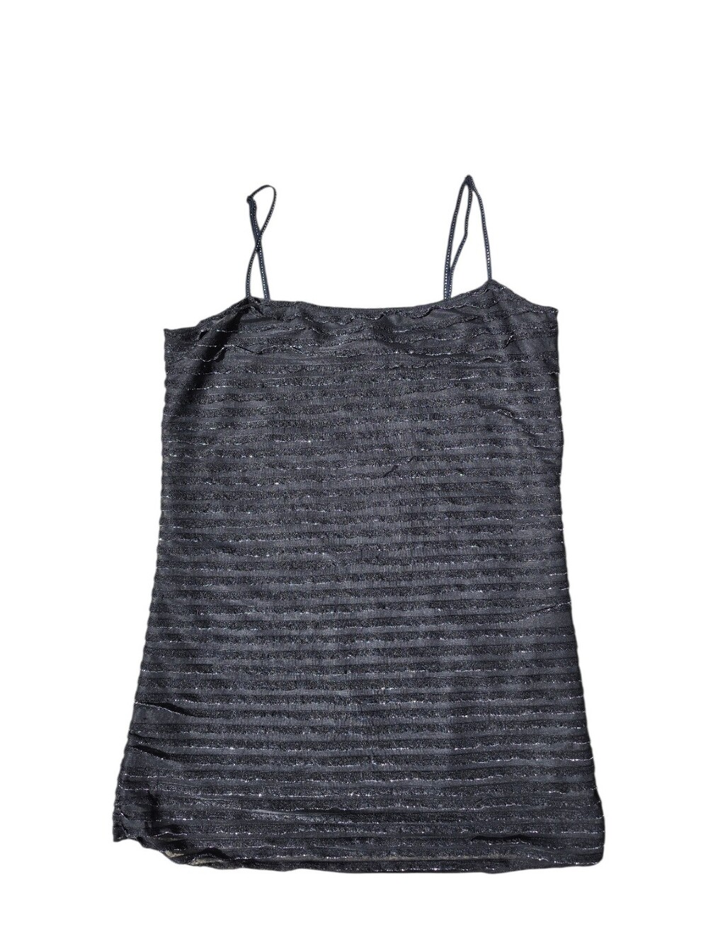 ​Intimately Free People Metallic Shimmer Striped Camisole Cami Top Black Large